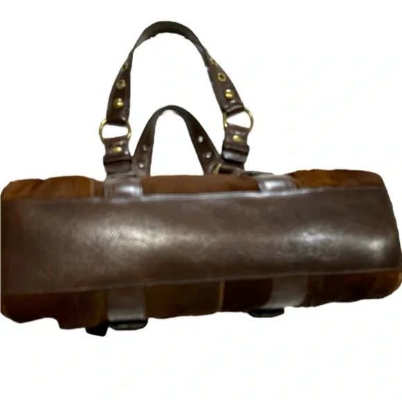 Coach Rare Limited Chelsea Abbey Calf Hair Satchel Brown Leather Laced Bag - Picture 11 of 14